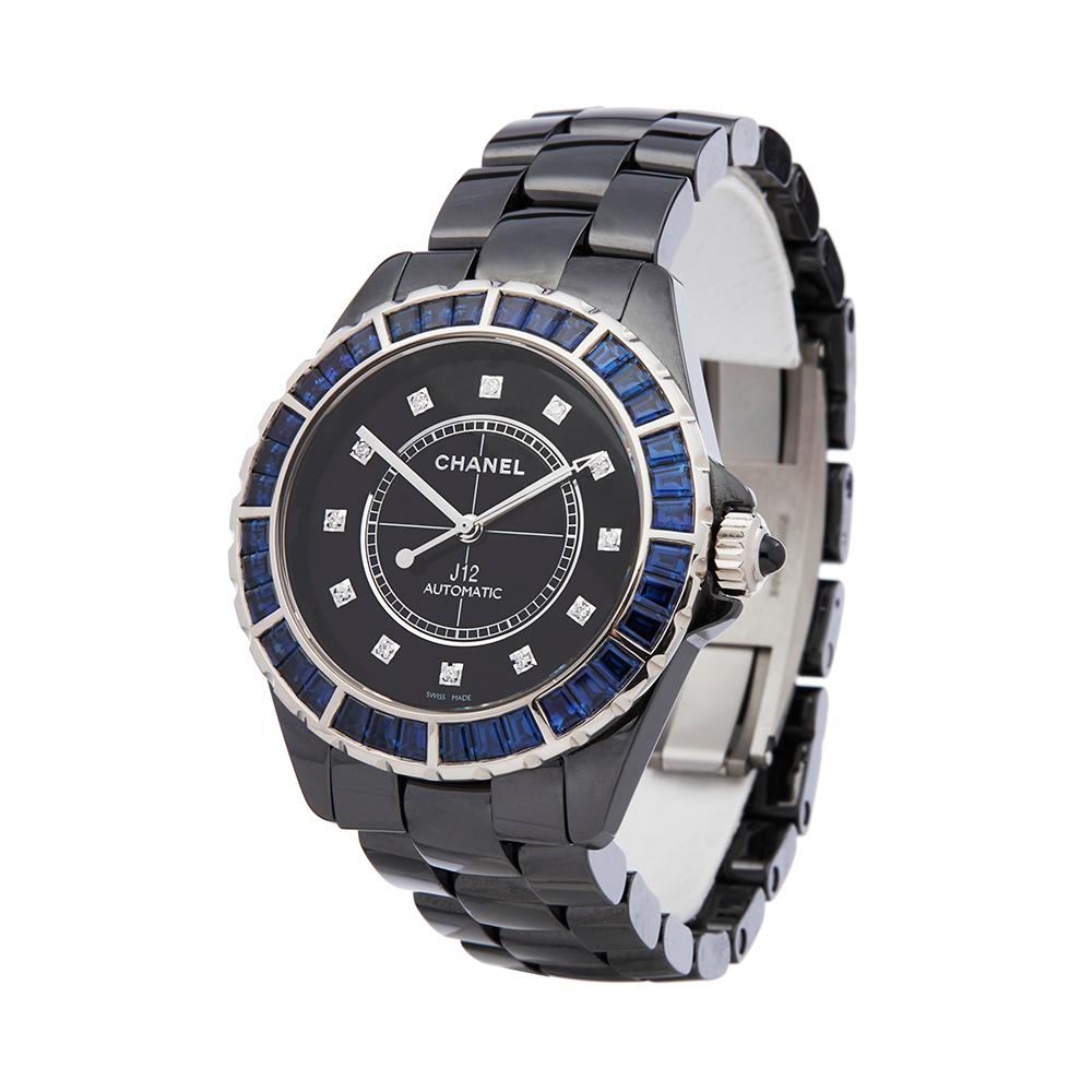 Ref: W5638
Manufacturer: Chanel
Model: J12
Model Ref: H3122
Age: 13th November 2018
Gender: Unisex
Complete With: Box & Guarantee
Dial: Black & Diamond Markers
Glass: Sapphire Crystal
Movement: Automatic
Water Resistance: To Manufacturers