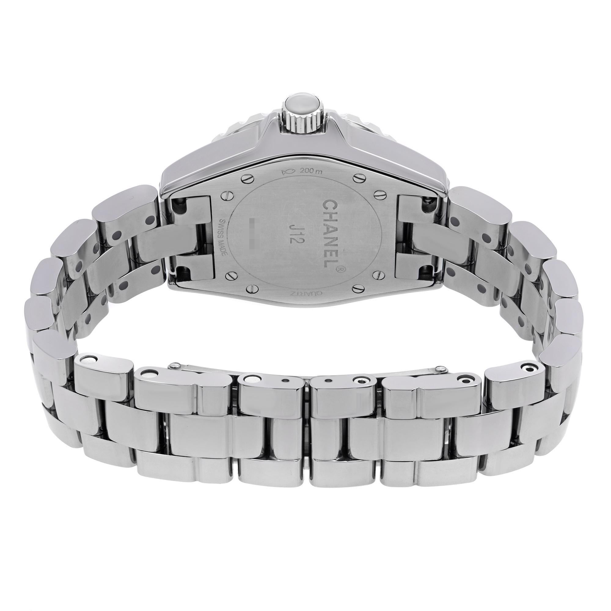 Chanel J12 Chromatic Ceramic Gray Dial Quartz Ladies Watch H2978 In Excellent Condition For Sale In New York, NY