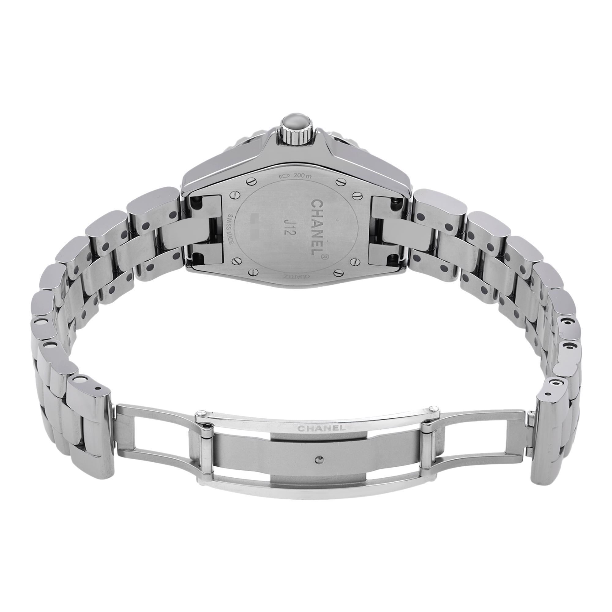 Women's Chanel J12 Chromatic Ceramic Gray Dial Quartz Ladies Watch H2978 For Sale