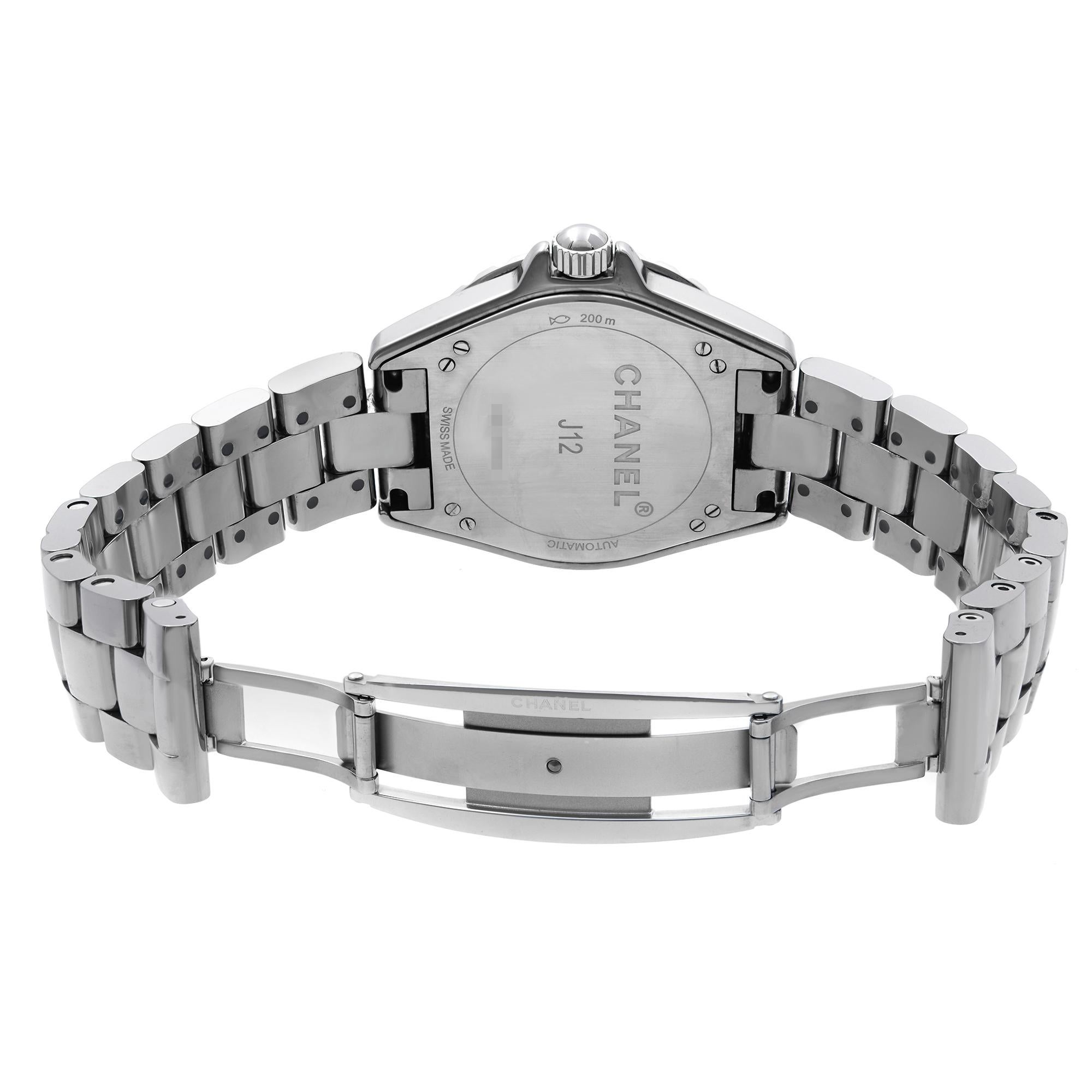 Chanel J12 Chromatic Ceramic Titanium Grey Dial Automatic Unisex Watch H2934 In Excellent Condition For Sale In New York, NY