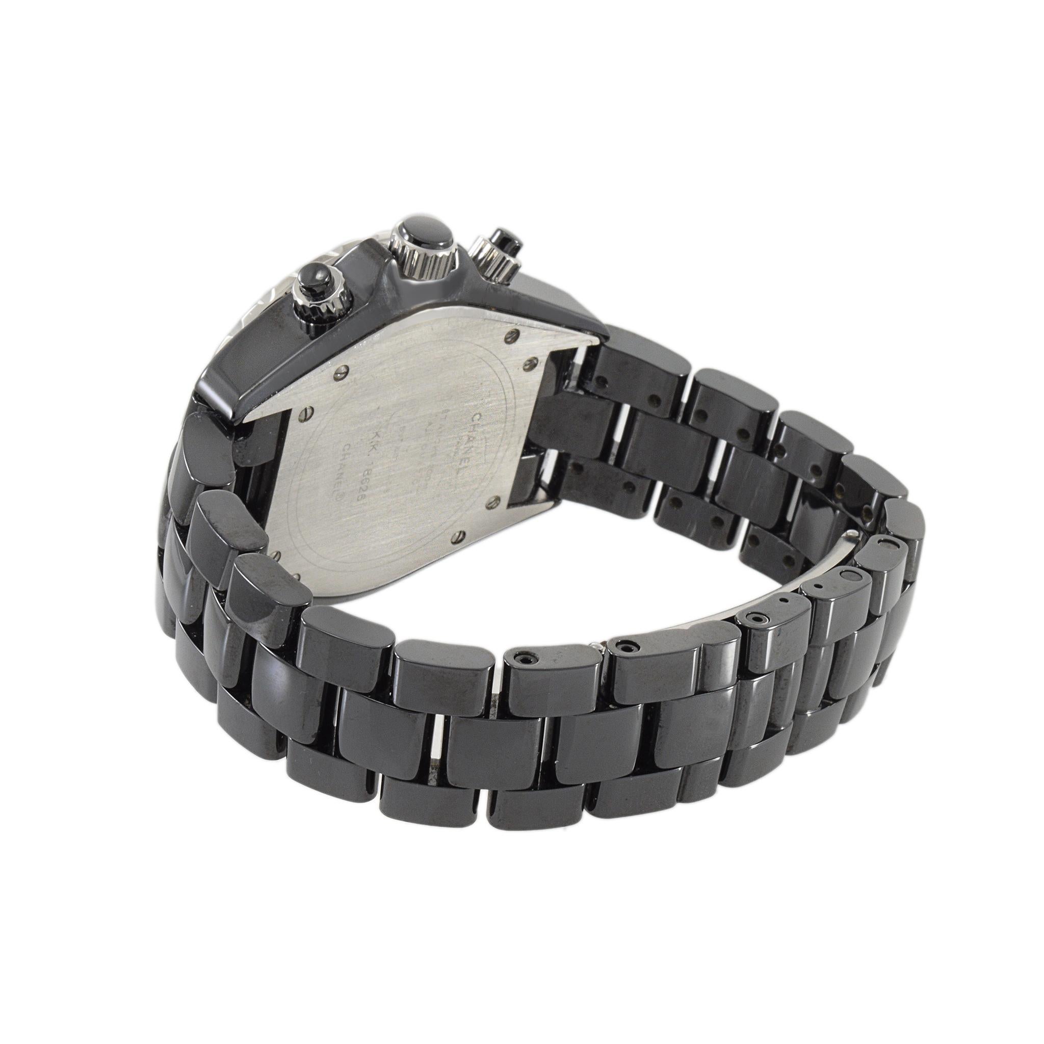 Women's or Men's Chanel J12 Chronograph Automatic Ceramic and Diamonds