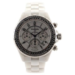 Chanel J12 Chronograph Automatic Watch Ceramic and Stainless Steel with Diamond