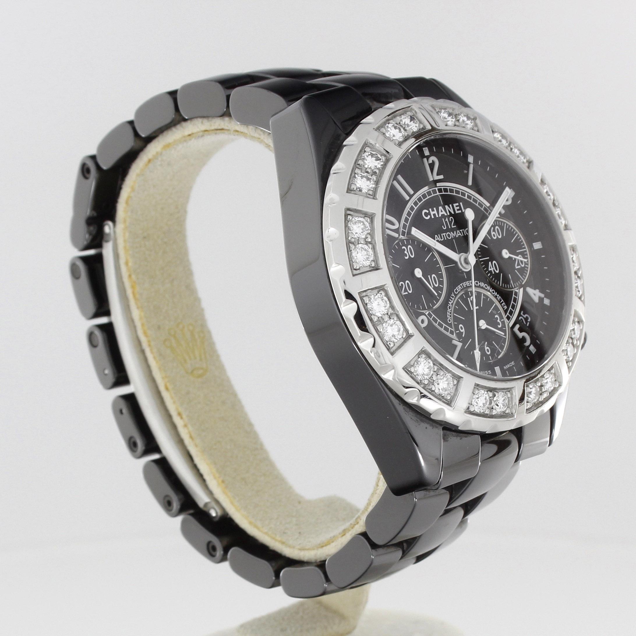 Chanel J12 Chronograph Schwarz Keramik H1178 Automatik-Armbanduhr von 2004 3