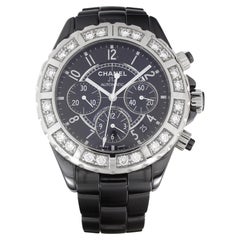 Chanel J12 Chronograph Schwarz Keramik H1178 Automatik-Armbanduhr von 2004