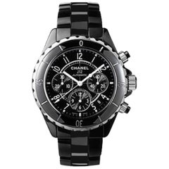 Chanel J12 Cronógrafo Cronómetro Automático Acero / Cara de cerámica negra