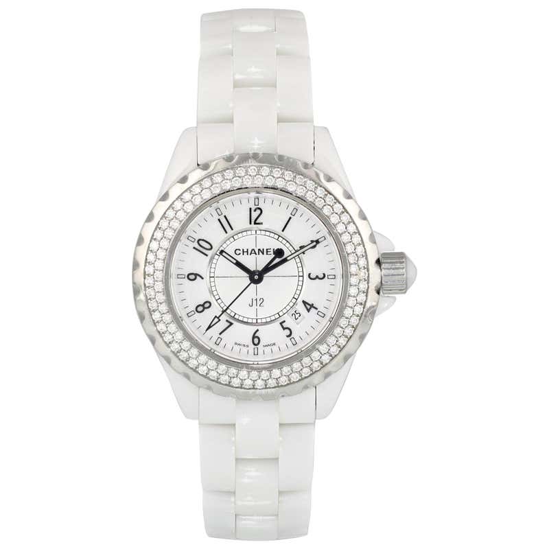 Chanel Ladies Rose gold Bezel White Ceramic J12 Automatic Wristwatch ...