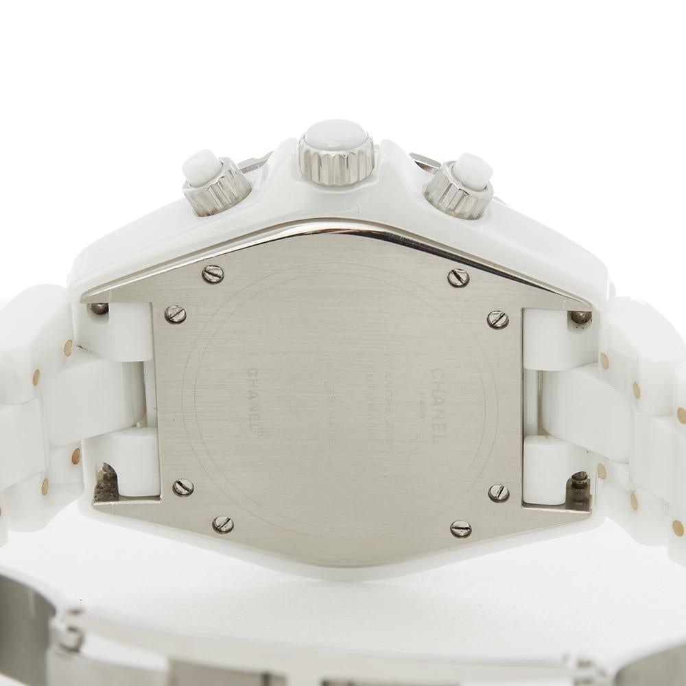 Chanel J12 Diamond Chronograph White Ceramic H1007 1