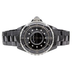 Chanel J12 Diamond Dial 33mm Black Ceramic Quartz Watch H1625