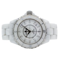 Chanel J12 Diamond Dial White Ceramic Automatic Watch H1629