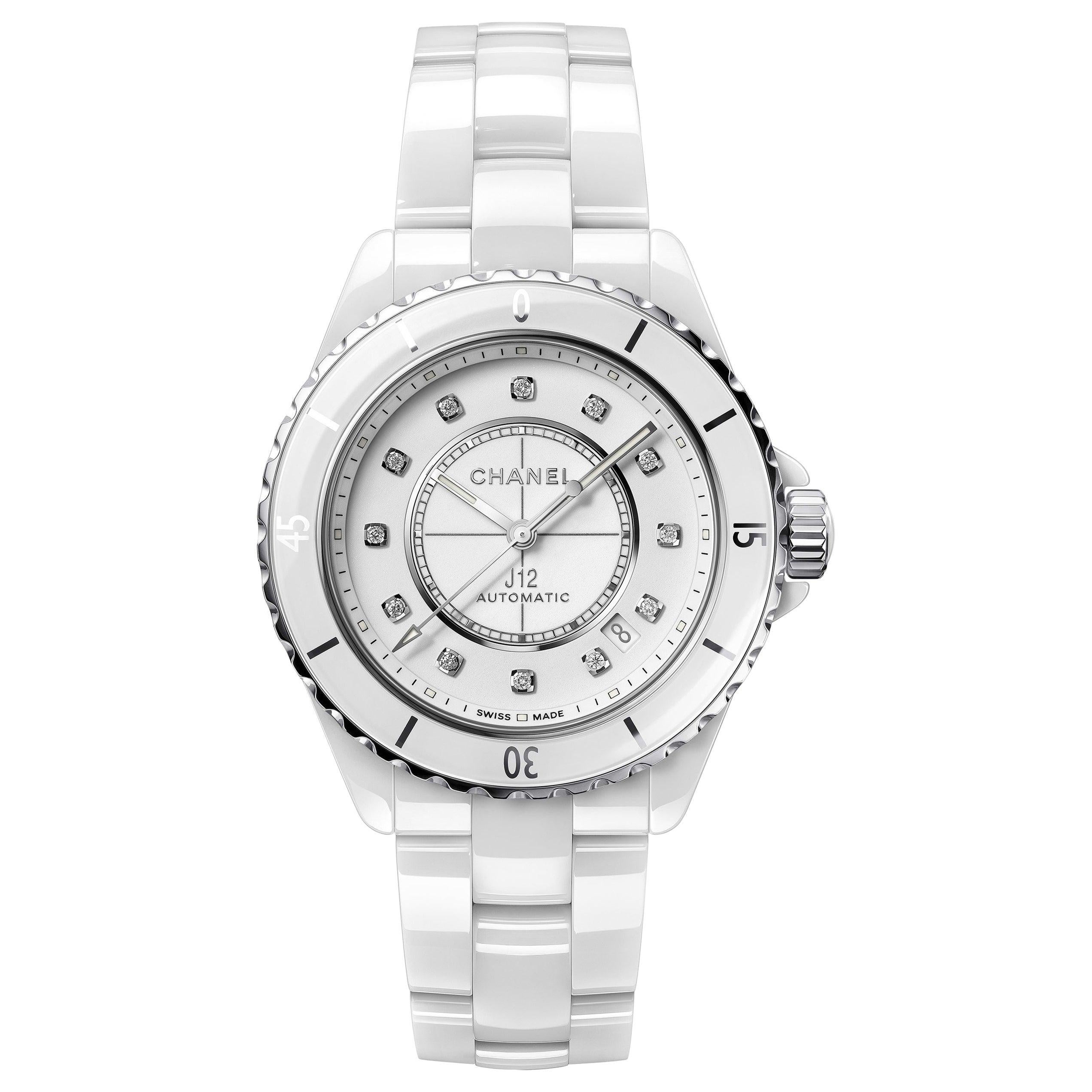 Chanel J12 Diamond White Dial Ladies Watch H5705