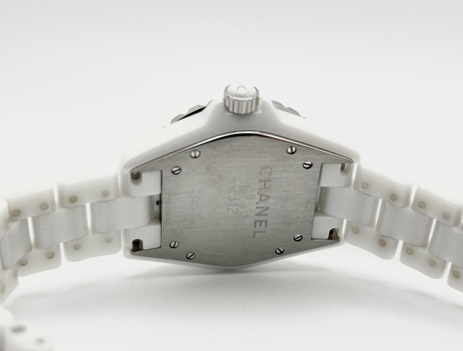 CHANEL J12 H1629 38mm White Ceramic White Diamond Dial For Sale 1