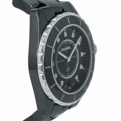 Chanel J12 H2124 Unisex Quartz Ceramic Watch Black Diamonds Dial