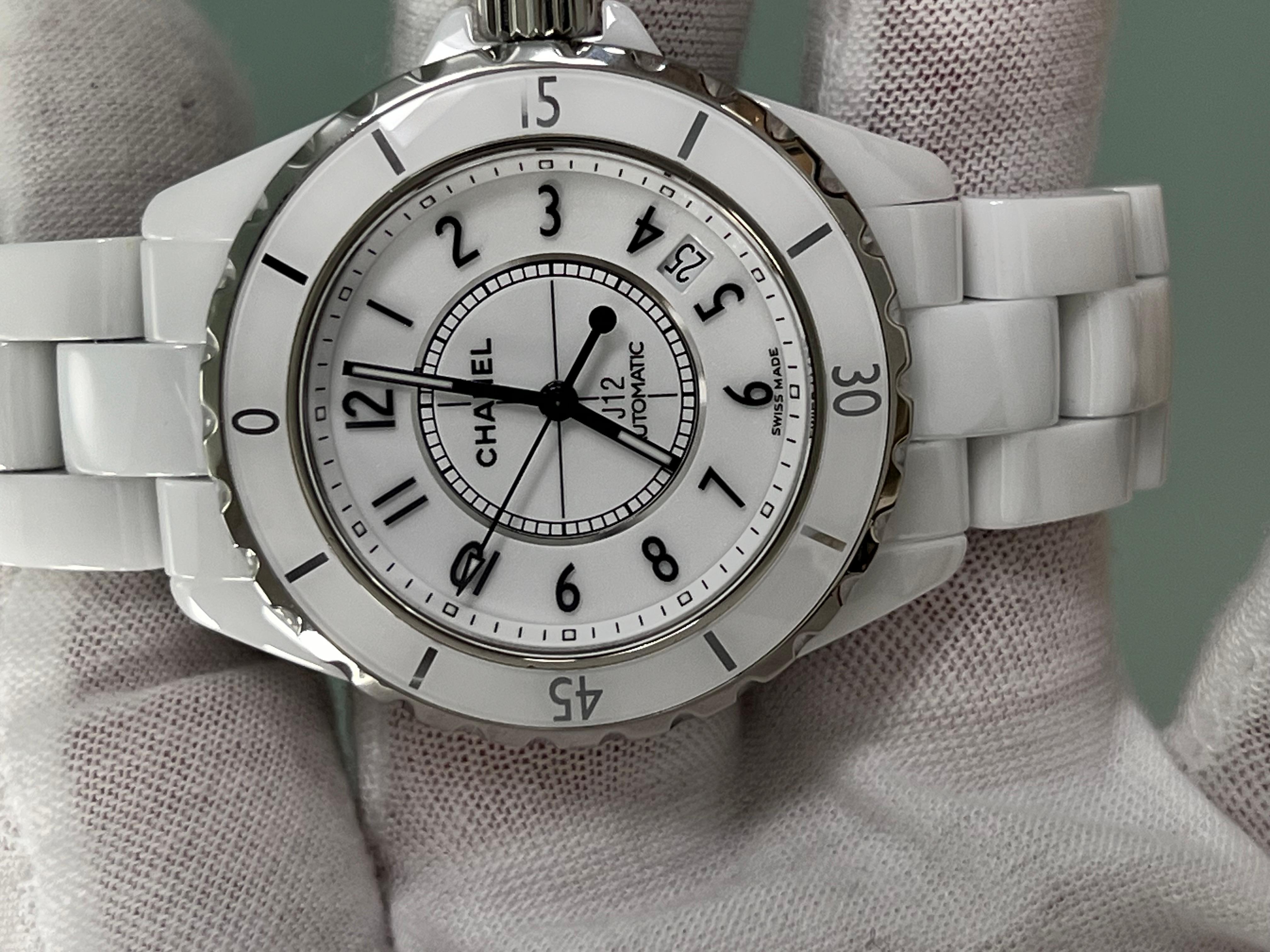 Chanel J12 H5700 Weiß Keramik Edelstahl Automatik 38mm 6