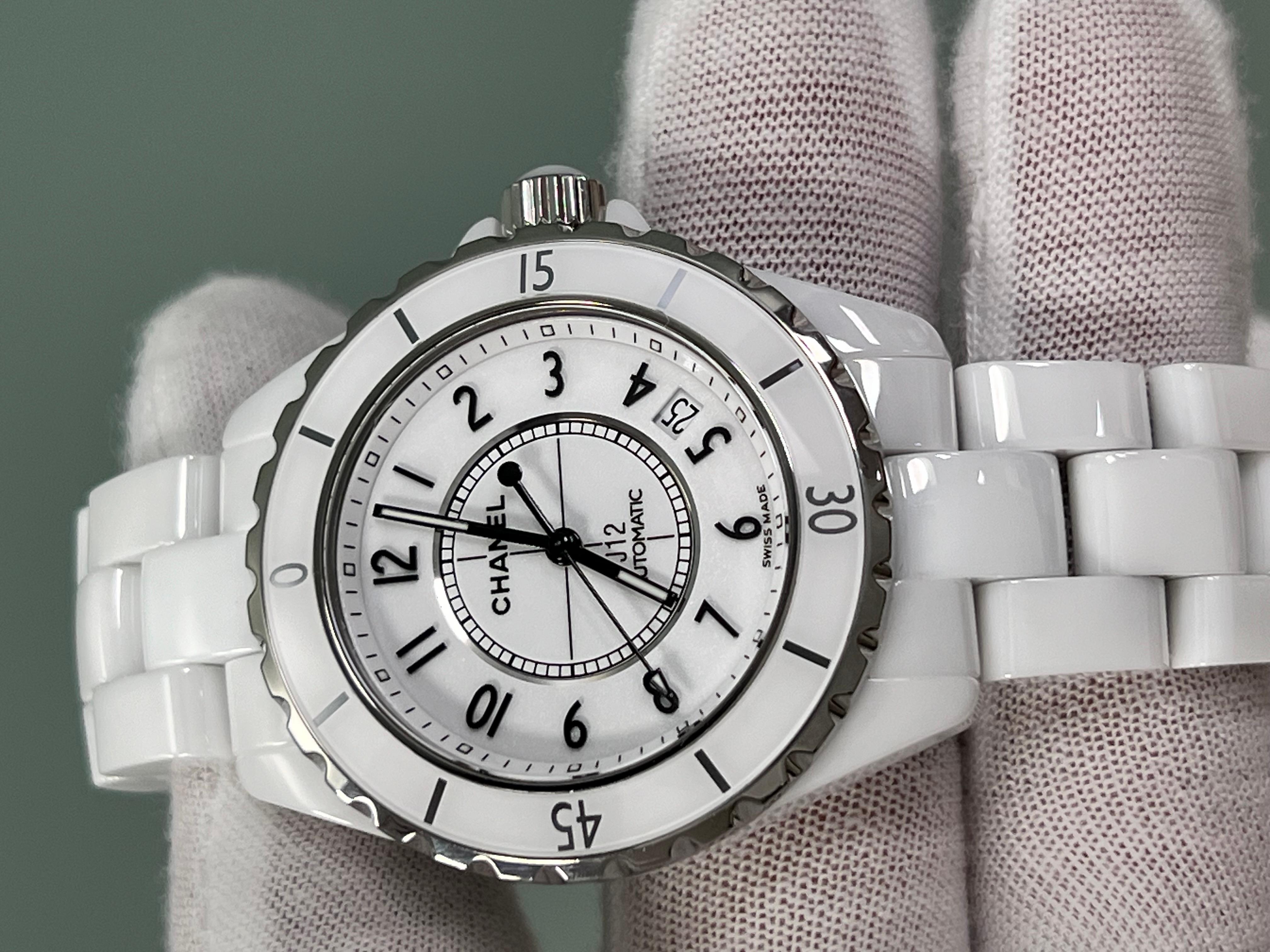 Chanel J12 H5700 Weiß Keramik Edelstahl Automatik 38mm 7