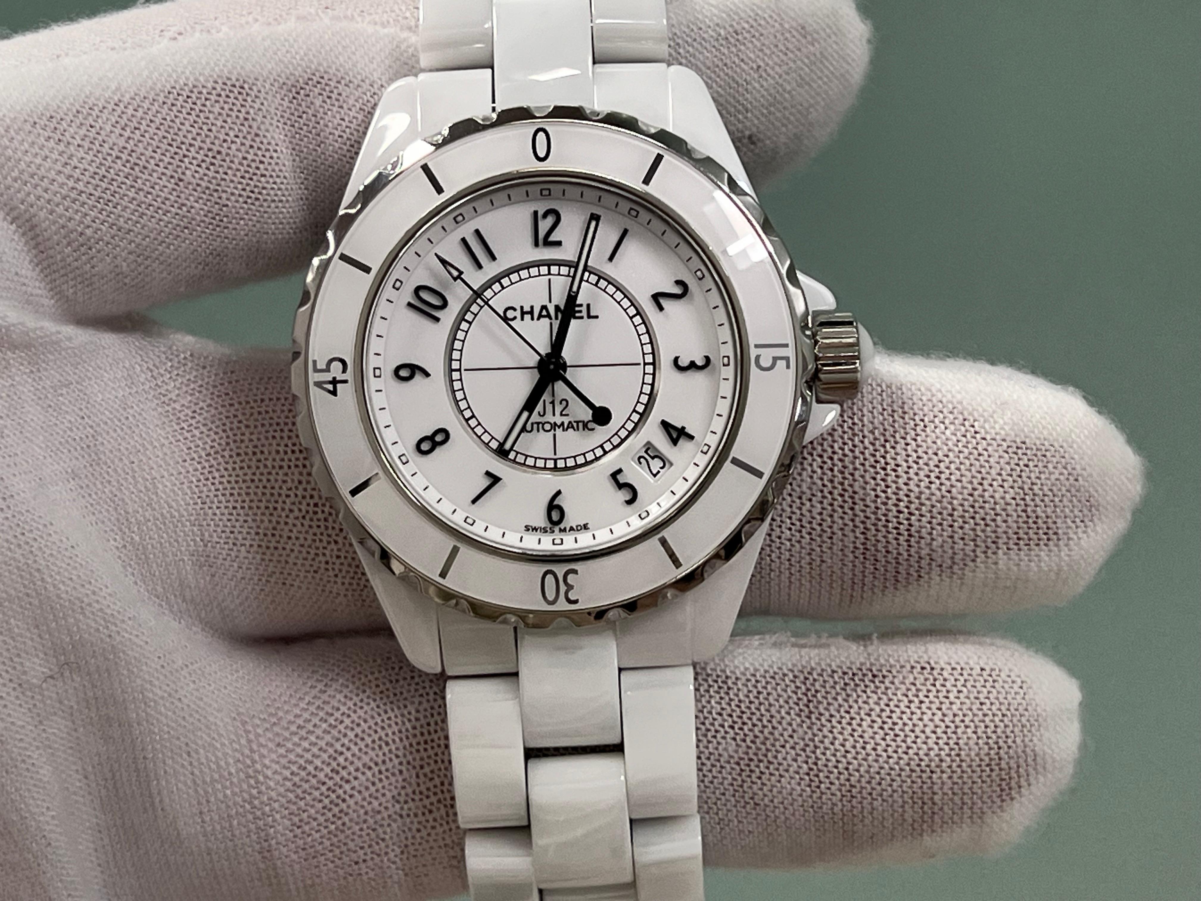Chanel J12 H5700 Weiß Keramik Edelstahl Automatik 38mm 8