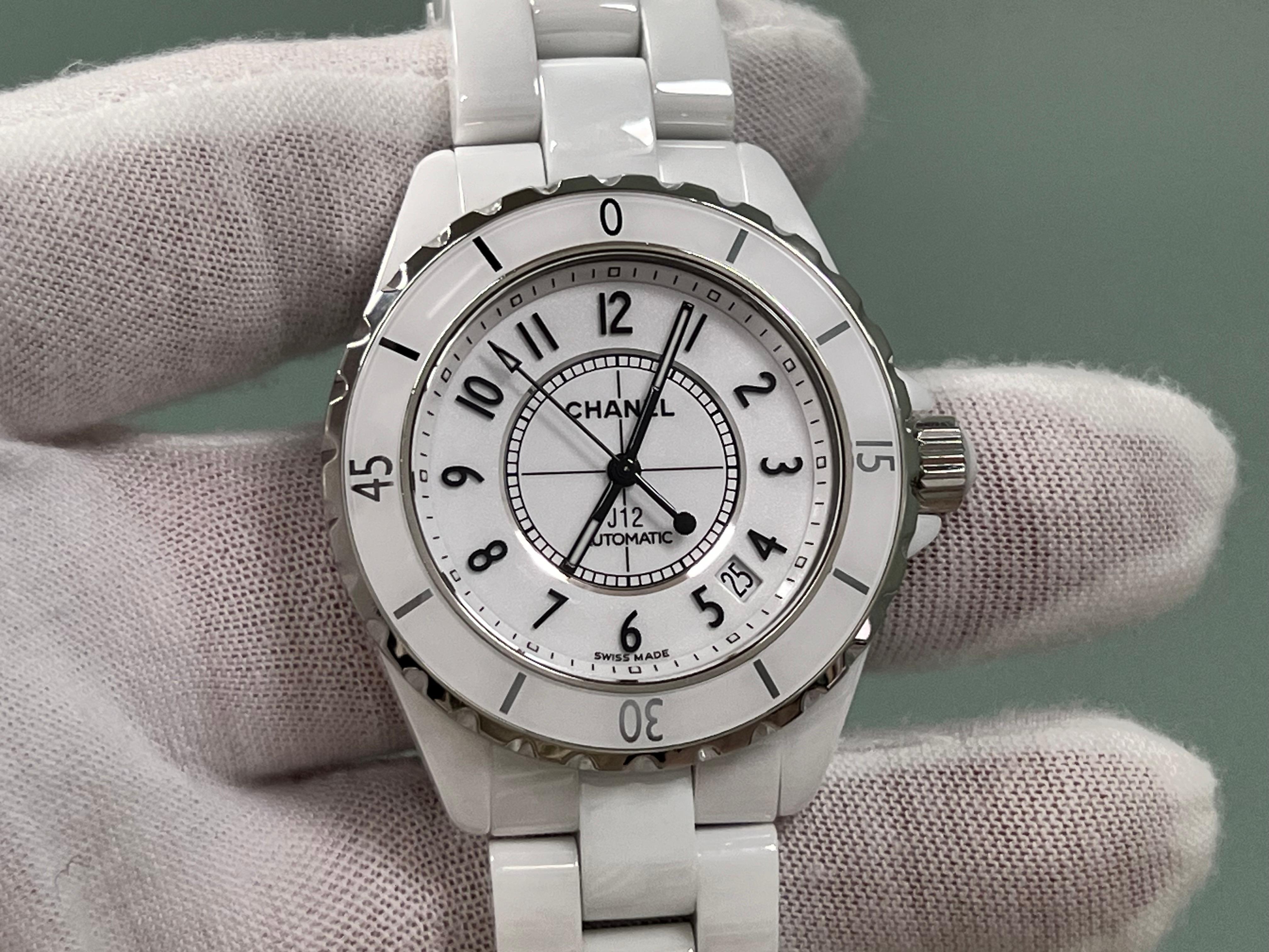 Chanel J12 H5700 Weiß Keramik Edelstahl Automatik 38mm 10