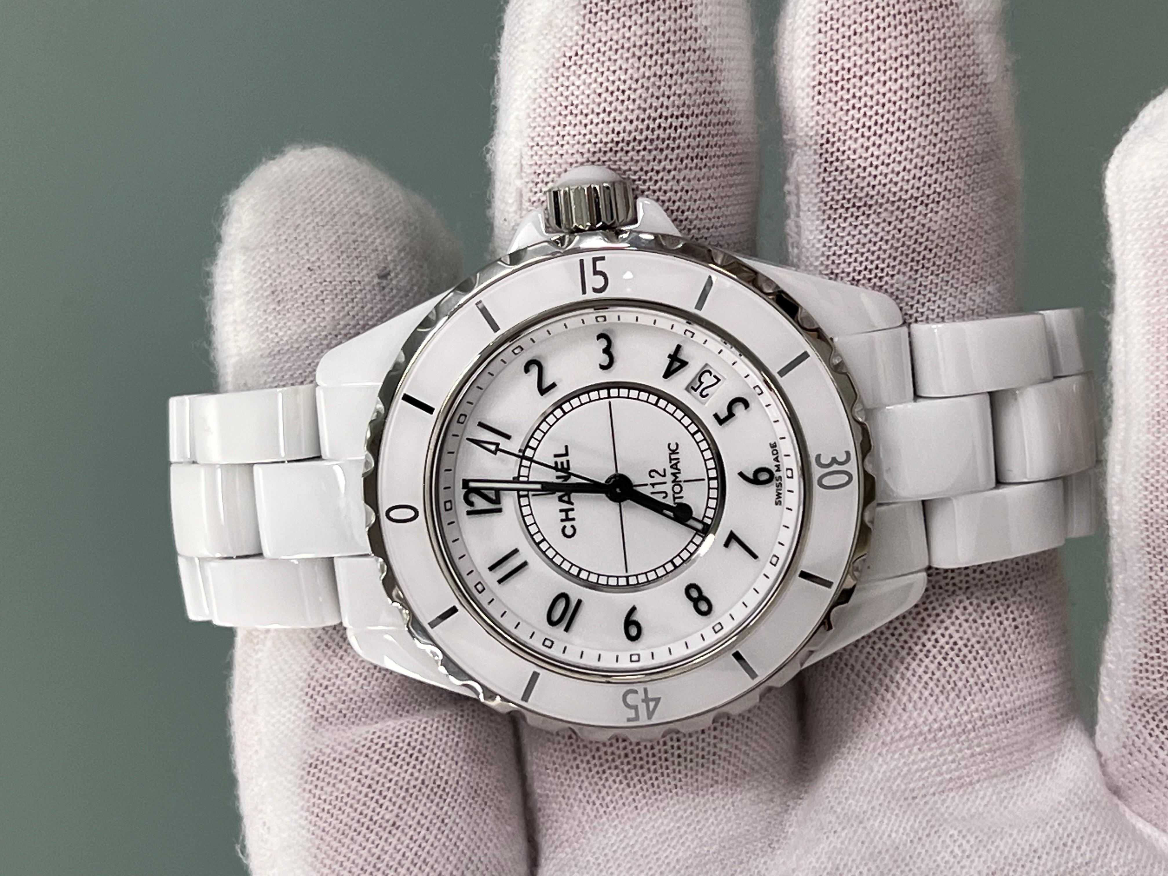 Chanel J12 H5700 Weiß Keramik Edelstahl Automatik 38mm 5