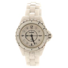Chanel J12 Pave Quartz Watch Ceramic and Stainless Steel with Diamond