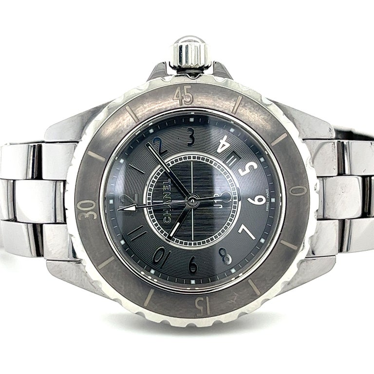 Chanel J12 33mm Black Ceramic Diamond Dial Women's Watch H5701