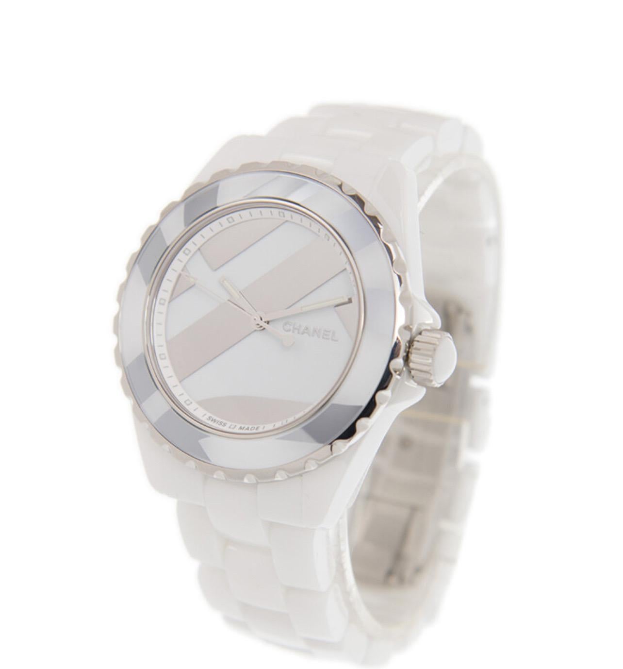 Chanel J12 Untitled Limited Edition White Automatic 38mm Wrist Watch For Sale 6