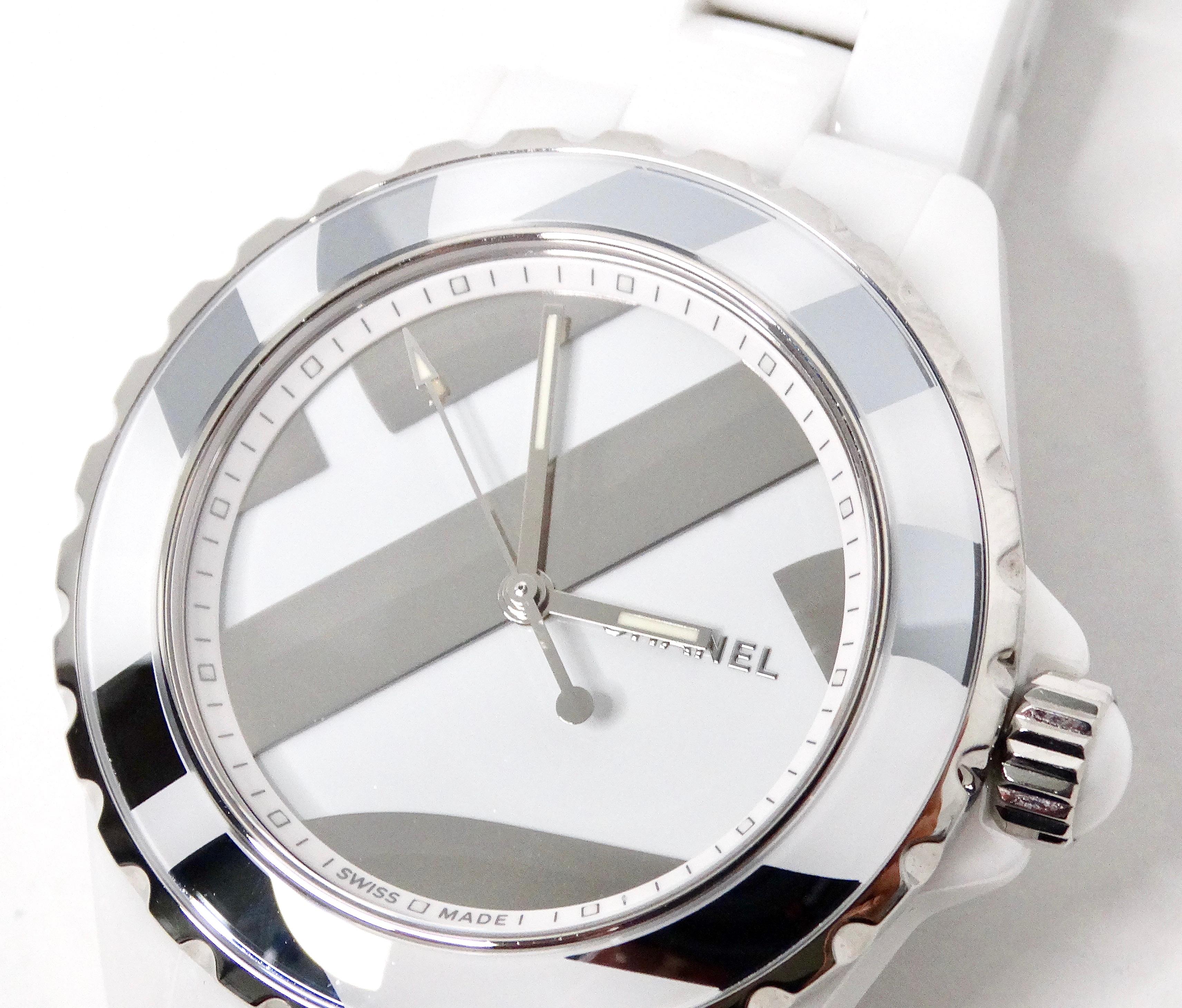 Chanel J12 Untitled Limited Edition White Automatic 38mm Wrist Watch For Sale 2