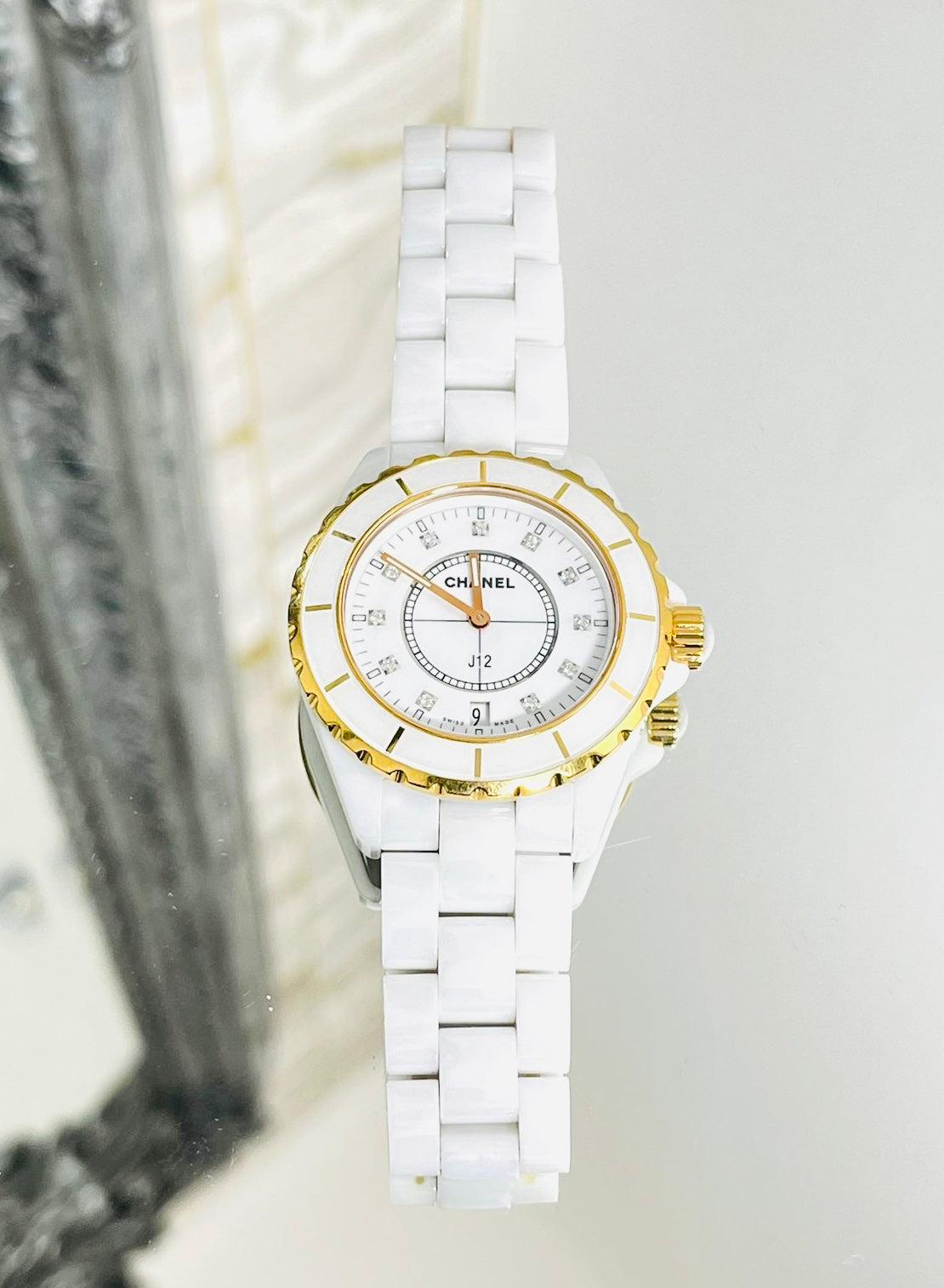 Brilliant Cut Chanel J12 Watch 18k Rose Gold, Diamond & Ceramic