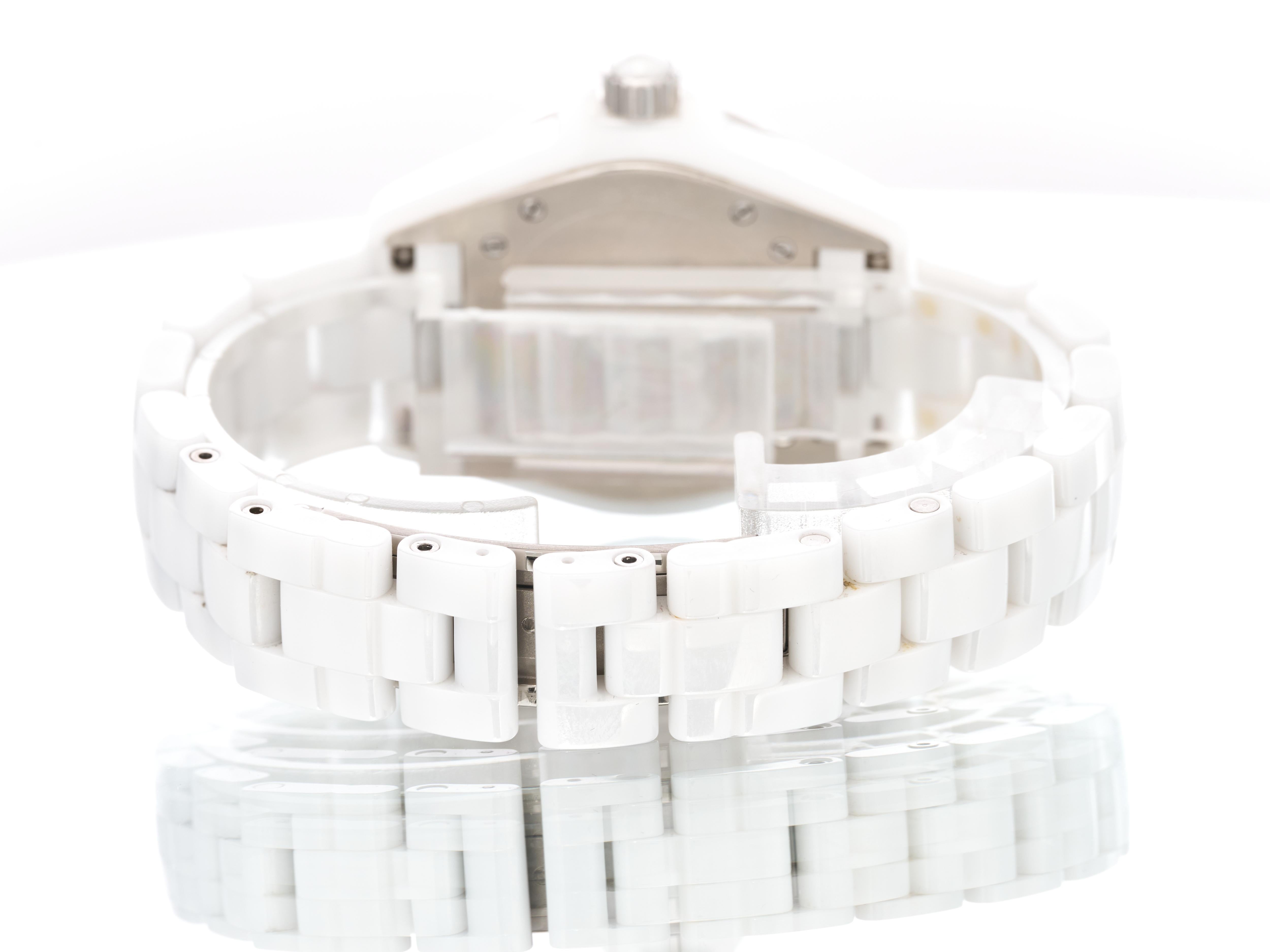 Chanel J12 White Ceramic 33mm Quartz Ladies Watch Boxed H0968 6
