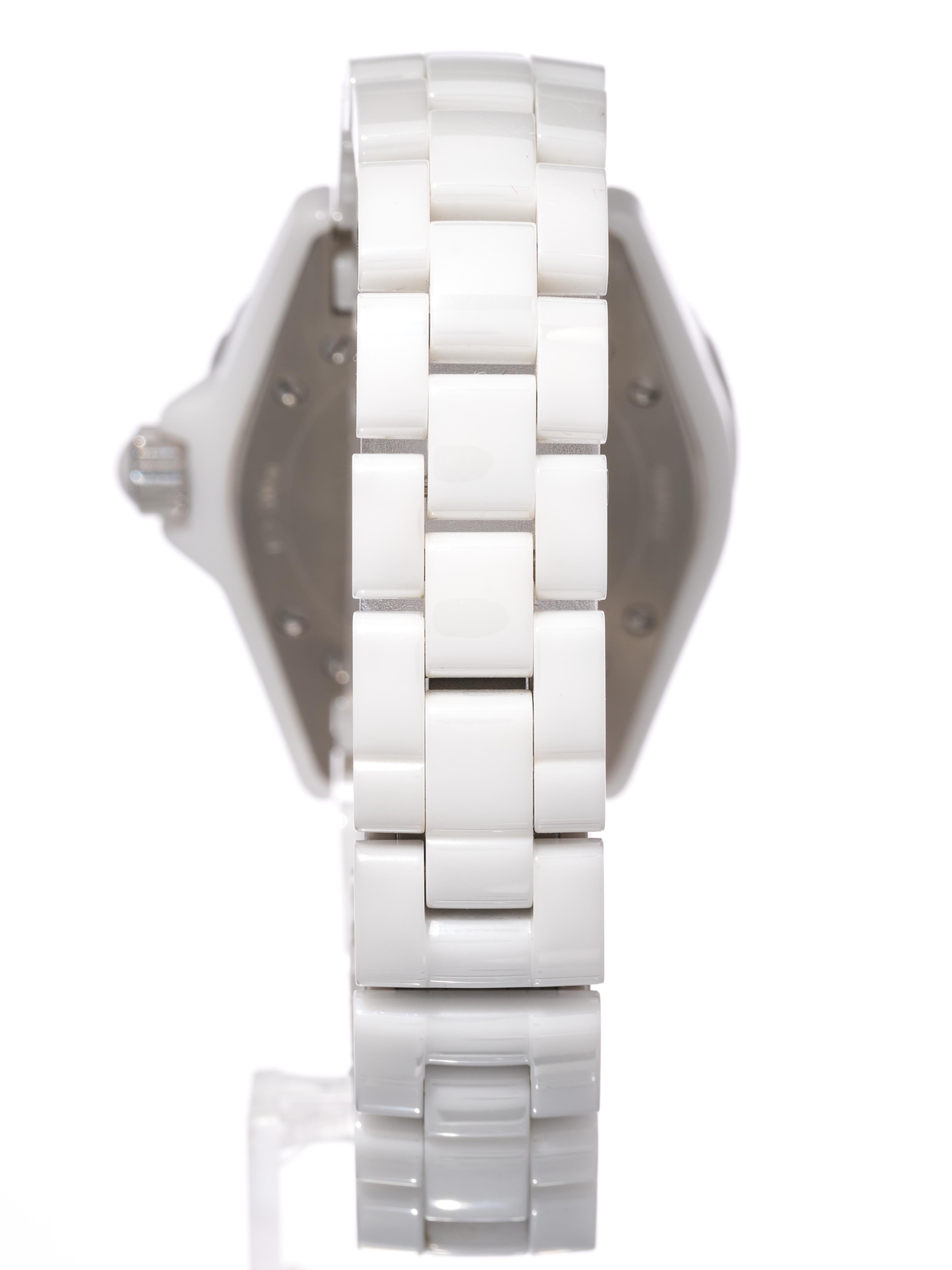 Chanel J12 White Ceramic 33mm Quartz Ladies Watch Boxed H0968 1