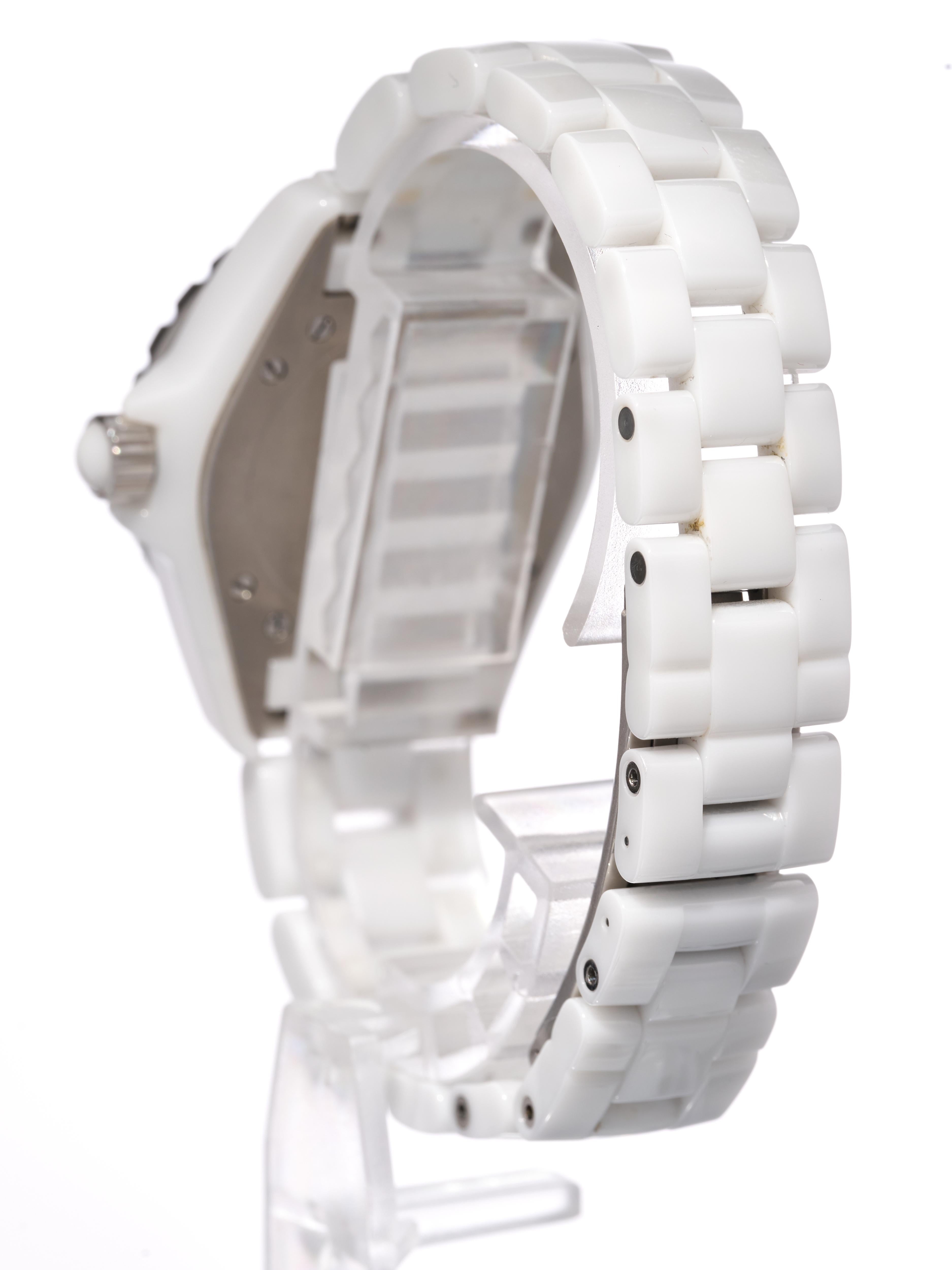 Chanel J12 White Ceramic 33mm Quartz Ladies Watch Boxed H0968 2