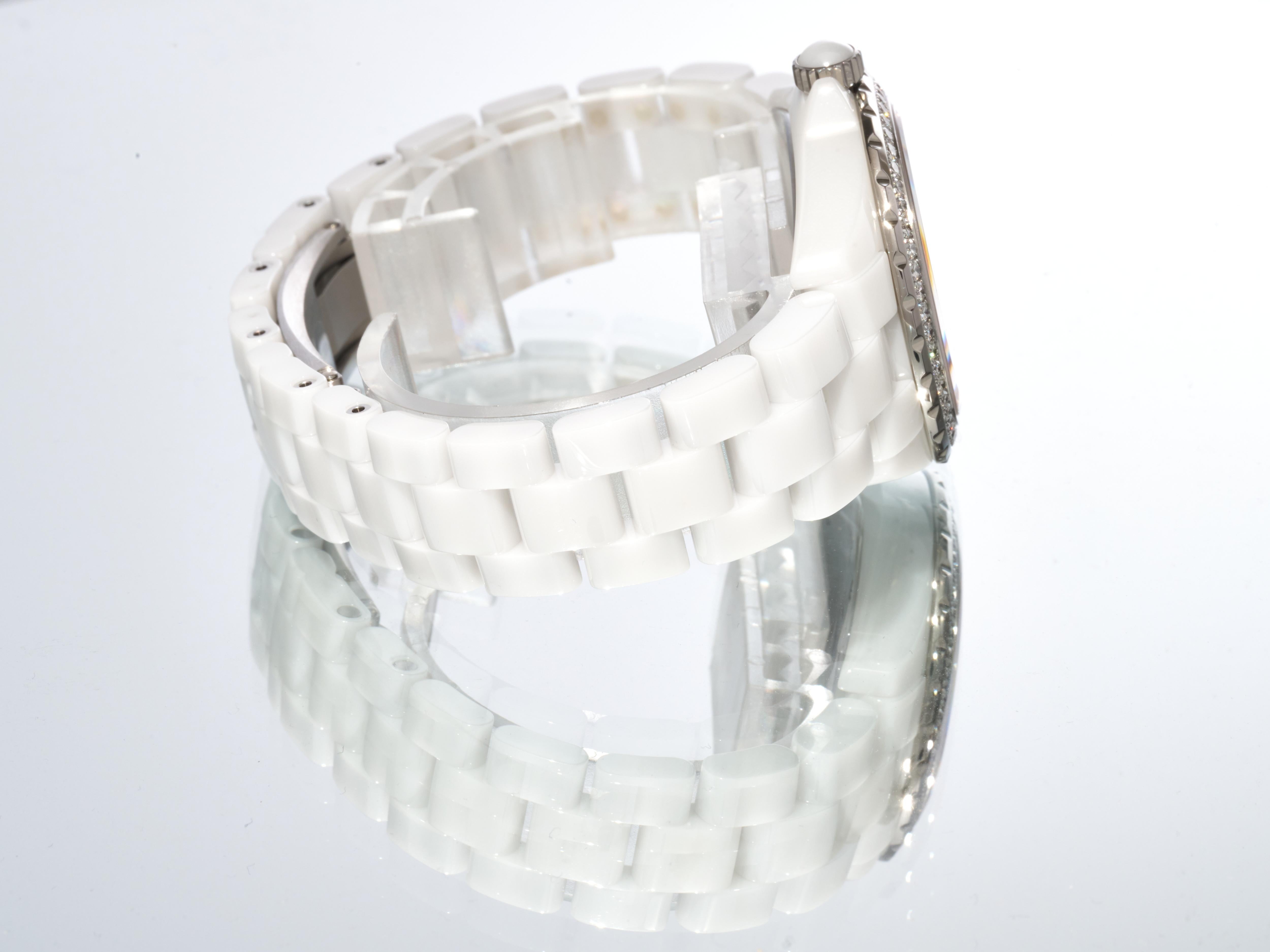 Chanel J12 White Ceramic Diamond Bezel 33mm H3110 Quartz Box Papers For Sale 6