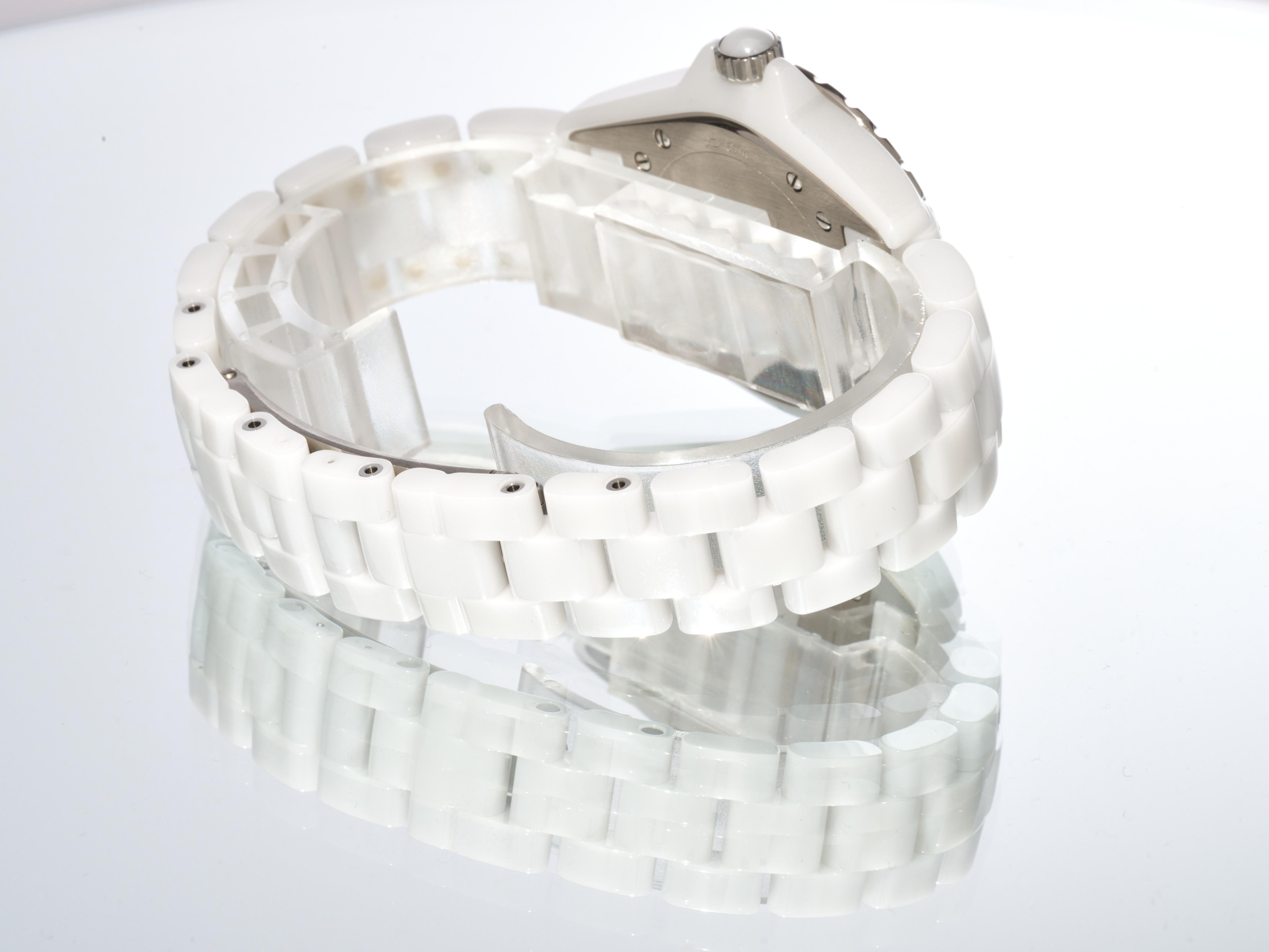 Chanel J12 White Ceramic Diamond Bezel 33mm H3110 Quartz Box Papers For Sale 7