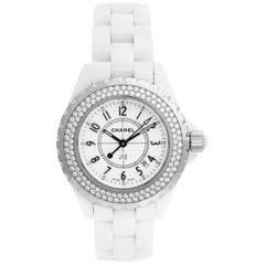 Chanel J12 Weiß Keramik Diamant Uhr H0967