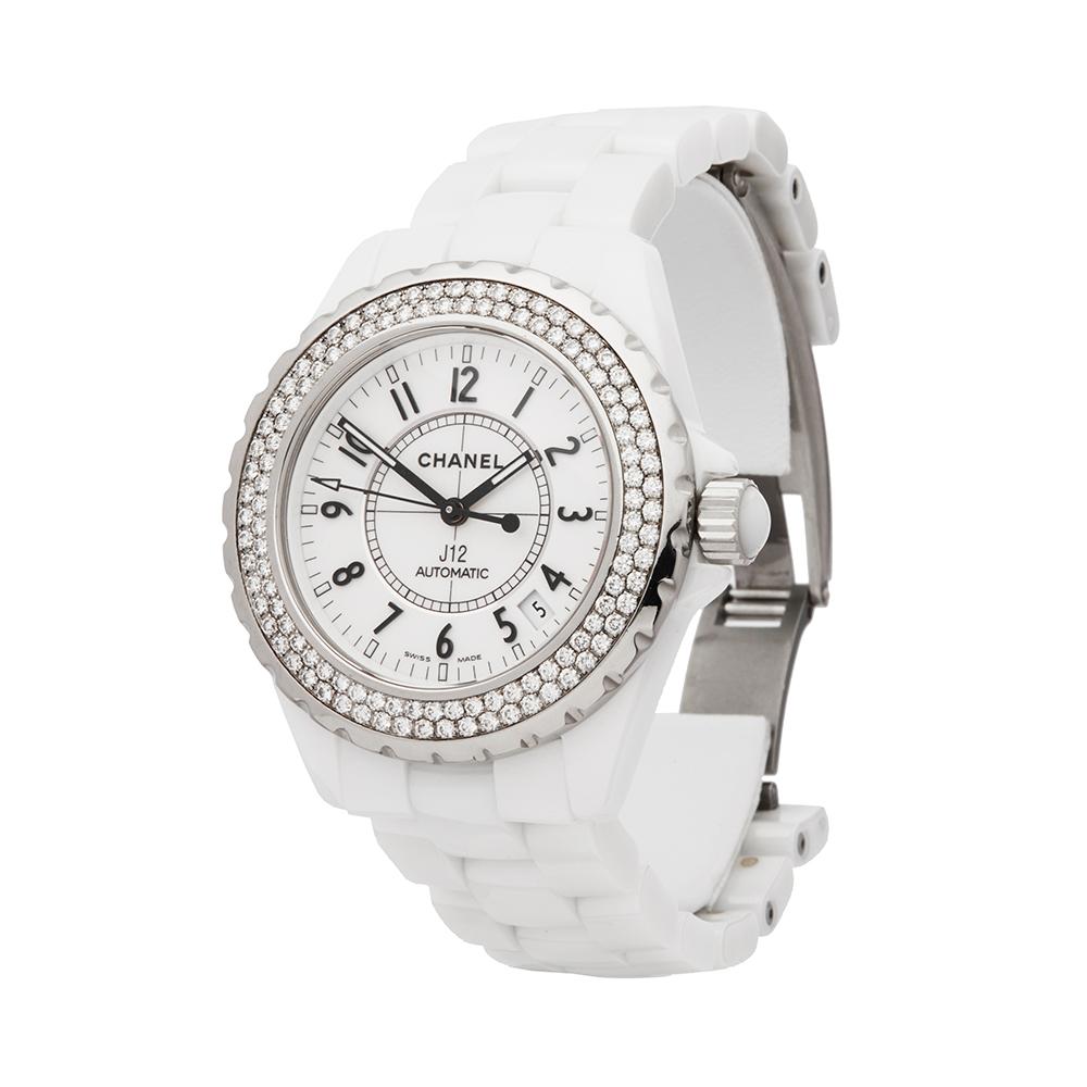 Ref: COM1745
Manufacturer: Chanel
Model: J12
Model Ref: H0950
Age: Circa 2000's
Gender: Ladies
Complete With: Xupes Presentation Box
Dial: White Arabic
Glass: Sapphire Crystal
Movement: Automatic
Water Resistance: To Manufacturers