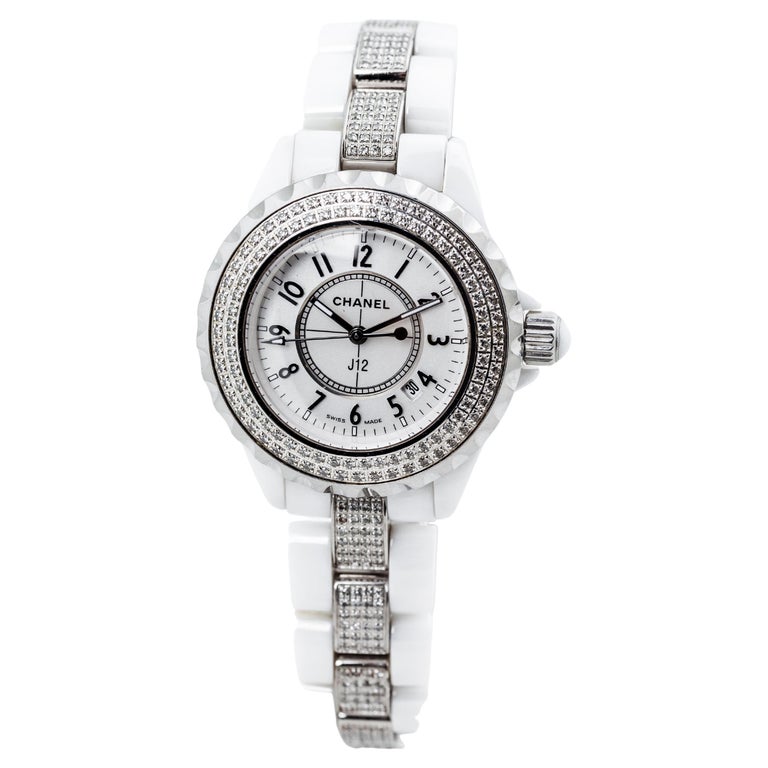  Chanel J12 Phantom White Dial Ladies Watch H6345 : Clothing,  Shoes & Jewelry
