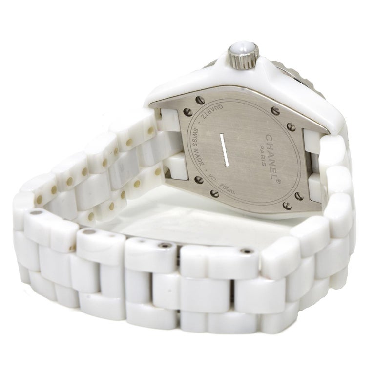 J12 Date Quartz White Ceramic Stainless Graffiti Limited