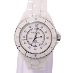 Chanel J12 White Ceramic Watch With Diamonds