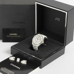Chanel J12 White Ceramic Wristwatch, Ho970, 38mm Case, Box & Papers, Yr 2007.