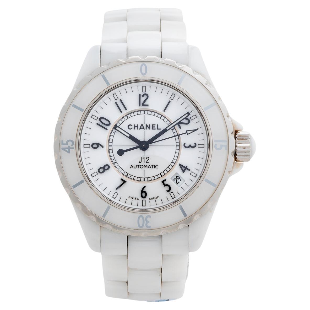 Chanel J12 White Ceramic Wristwatch, Ho970, 38mm Case, Box & Papers, Yr 2007.