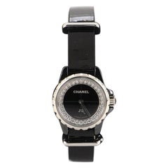 Chanel J12 XS Quartz Watch Ceramic and Stainless Steel with Diamond Flange