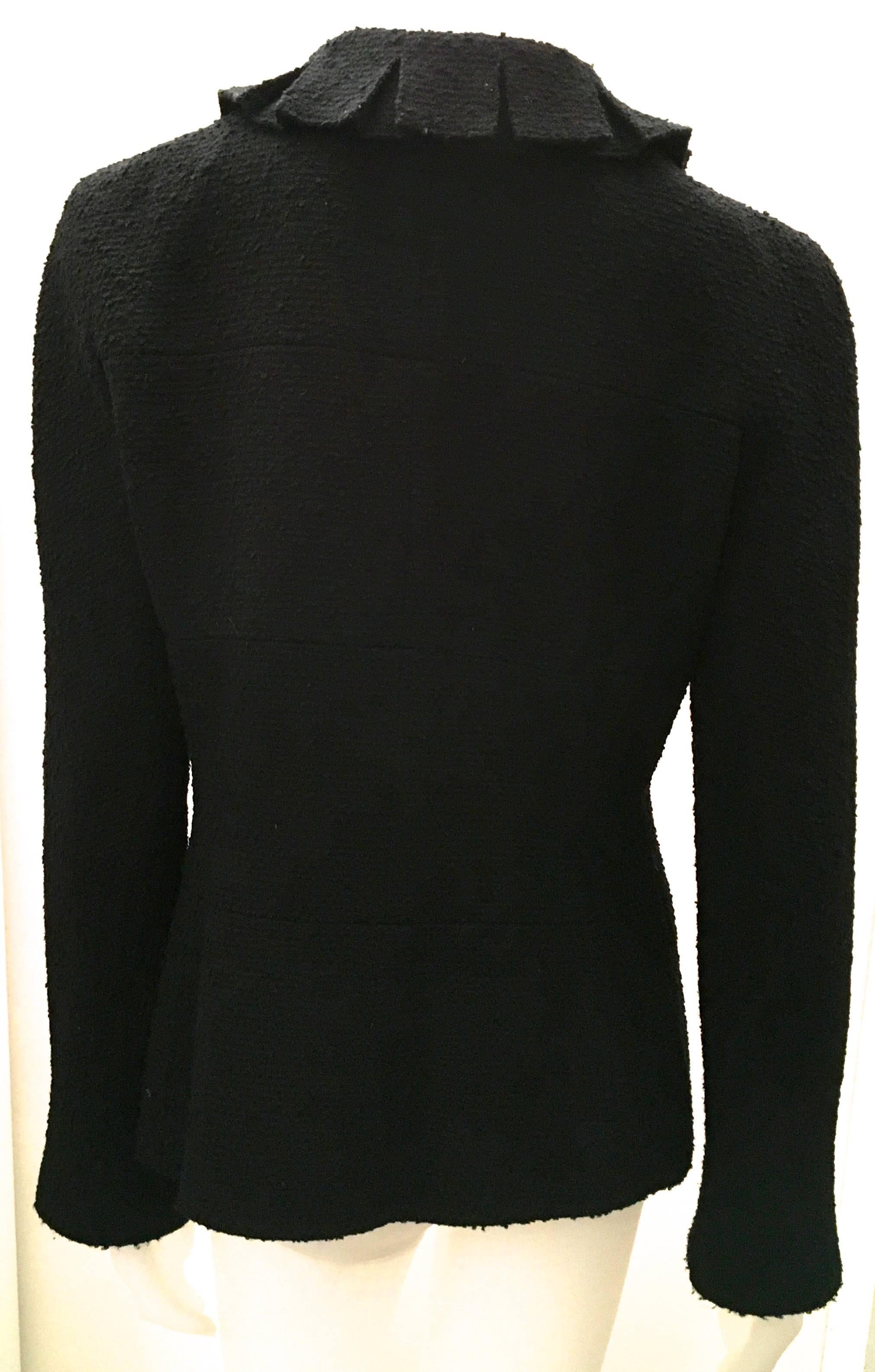 Chanel Black Boucle Jacket In Excellent Condition For Sale In Boca Raton, FL