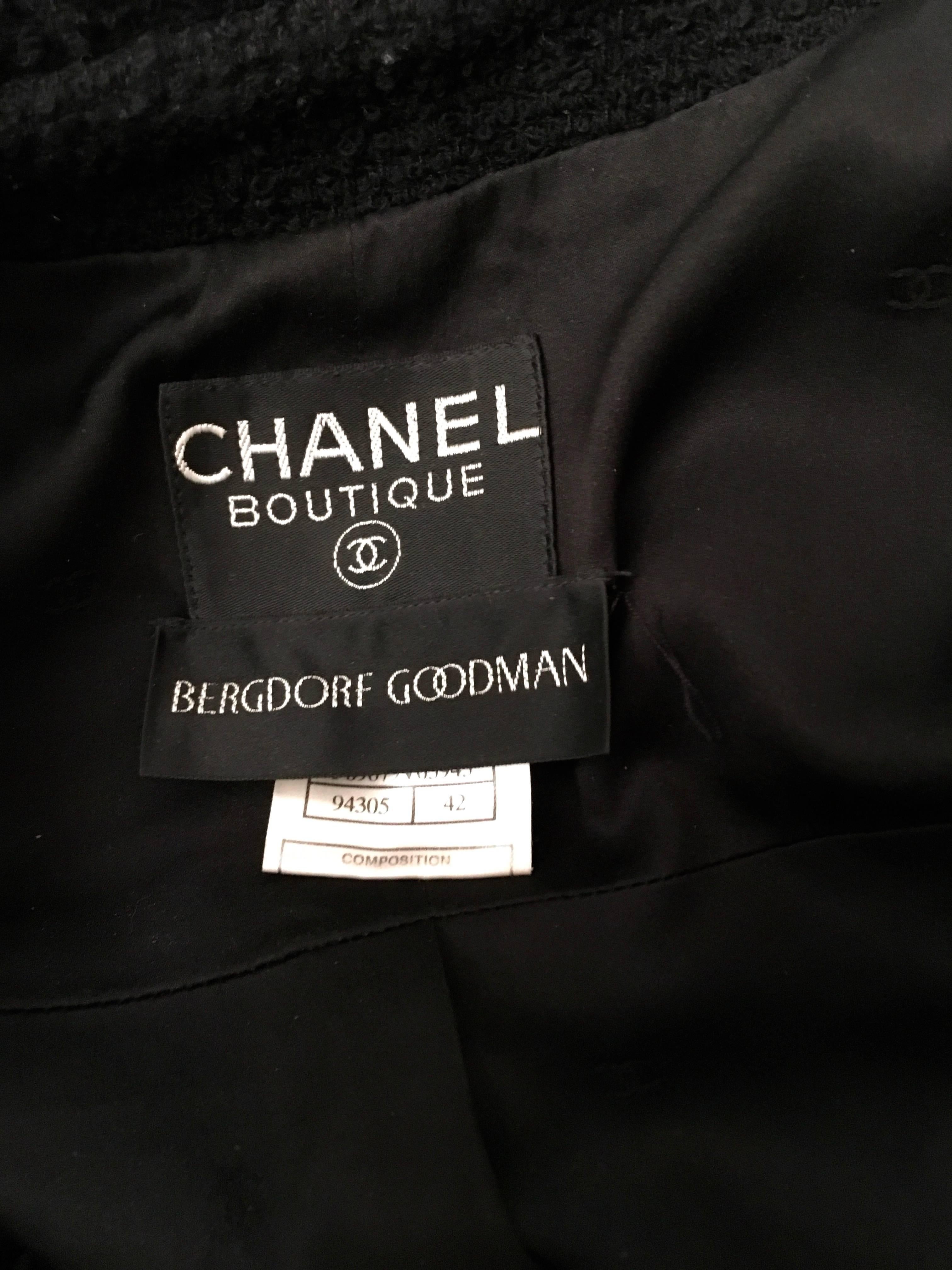 Chanel Black Boucle Jacket For Sale 2