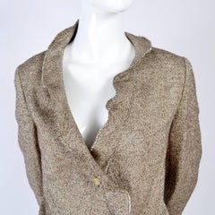 Chanel Jacket & Pants Suit From Autumn 2005 in Silk Alpaca Wool Blend w Ruffles