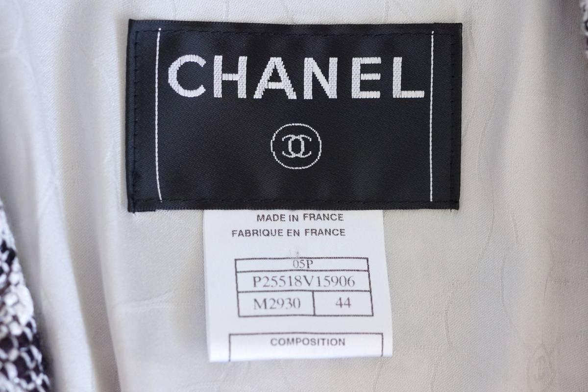 Chanel Jacket 05P Tweed Subtle Silver Thread 44 / 10 13