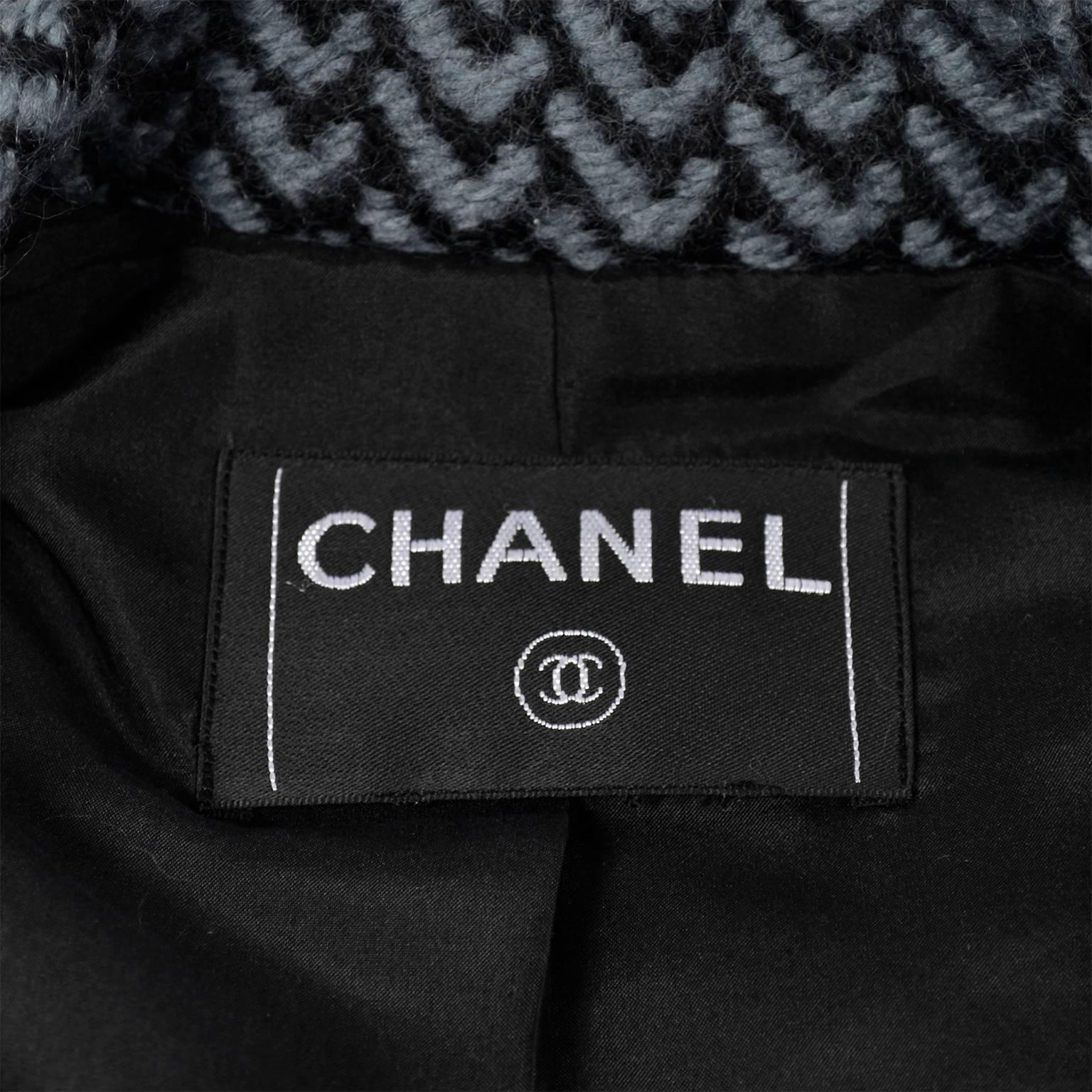 Chanel Jacket 2000 Wool Blazer w/ Belt Pockets Sequins & Rhinestone CC Buttons 3
