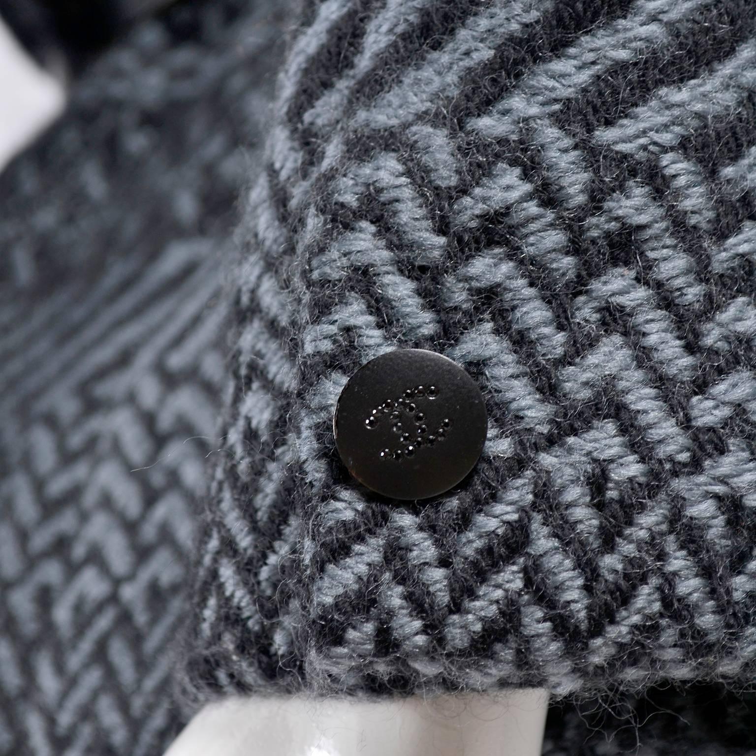 Chanel Jacke 2000 Wollblazer mit Gürteltaschen:: Pailletten und Strass-CC-Knöpfen 3
