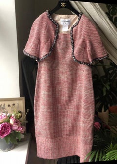 Chanel Jacket and Dress Tweed Ensemble in Pastel Pink