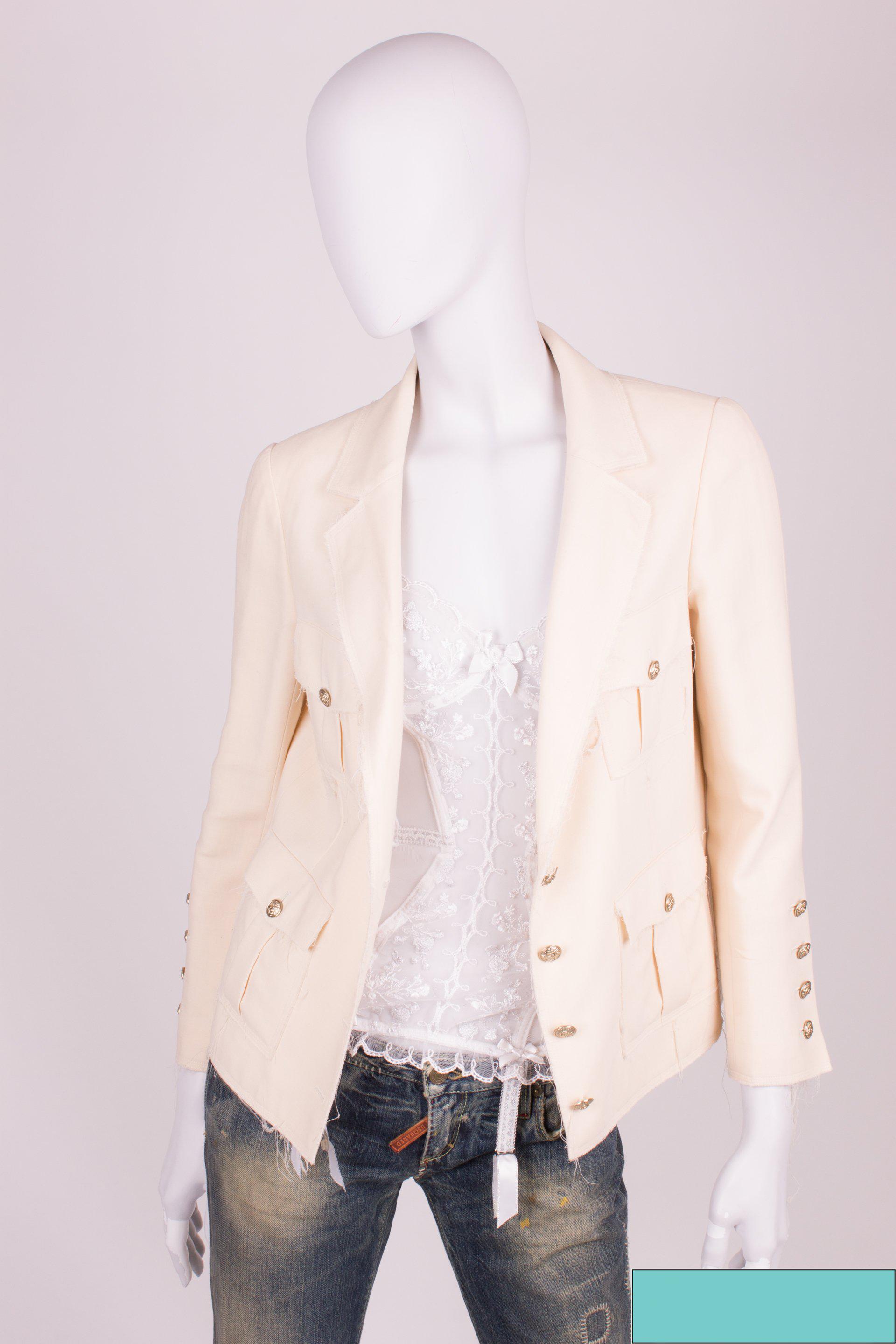 Beige Chanel Jacket - beige/silver  For Sale