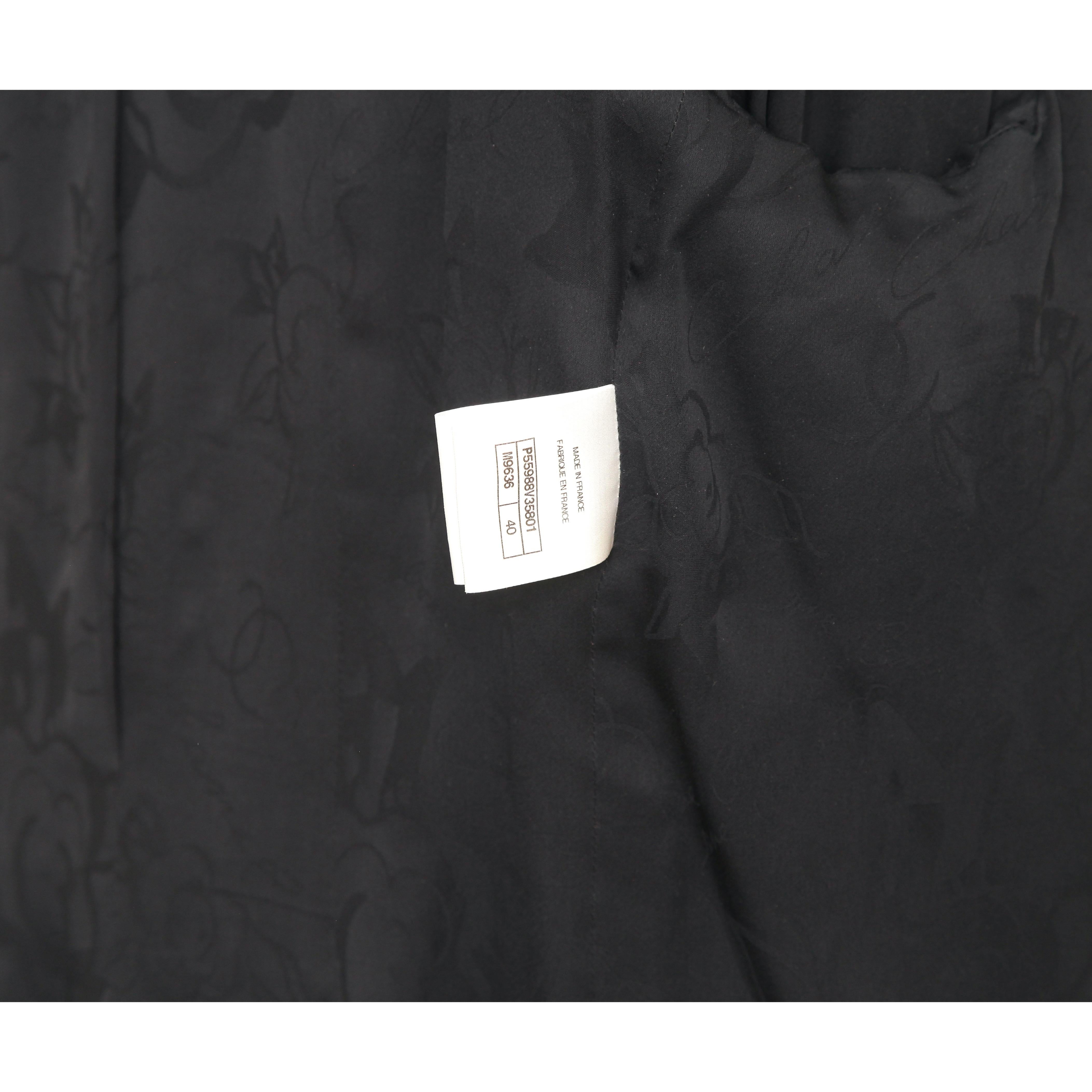 CHANEL Jacket Blazer Coat Tweed Navy Blue Beaded Buttons Zipper 2017 Sz 40 For Sale 6