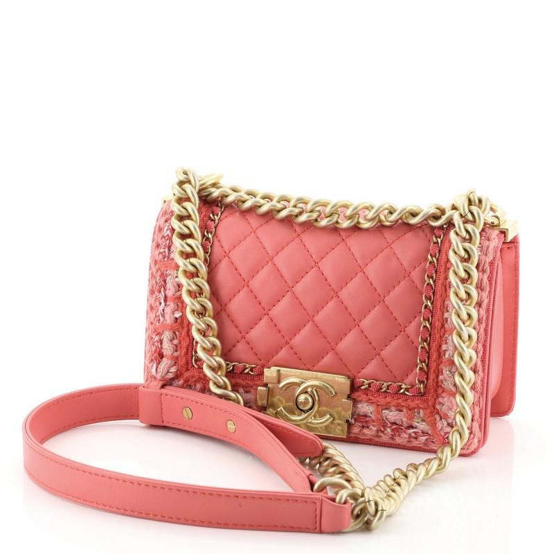 chanel tweed bag pink