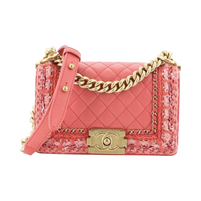 chanel tweed pink bag
